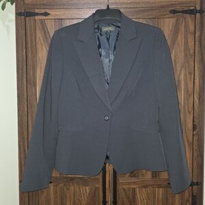 Women's TAHARI Single Button Navy Blue Blazer Size 6